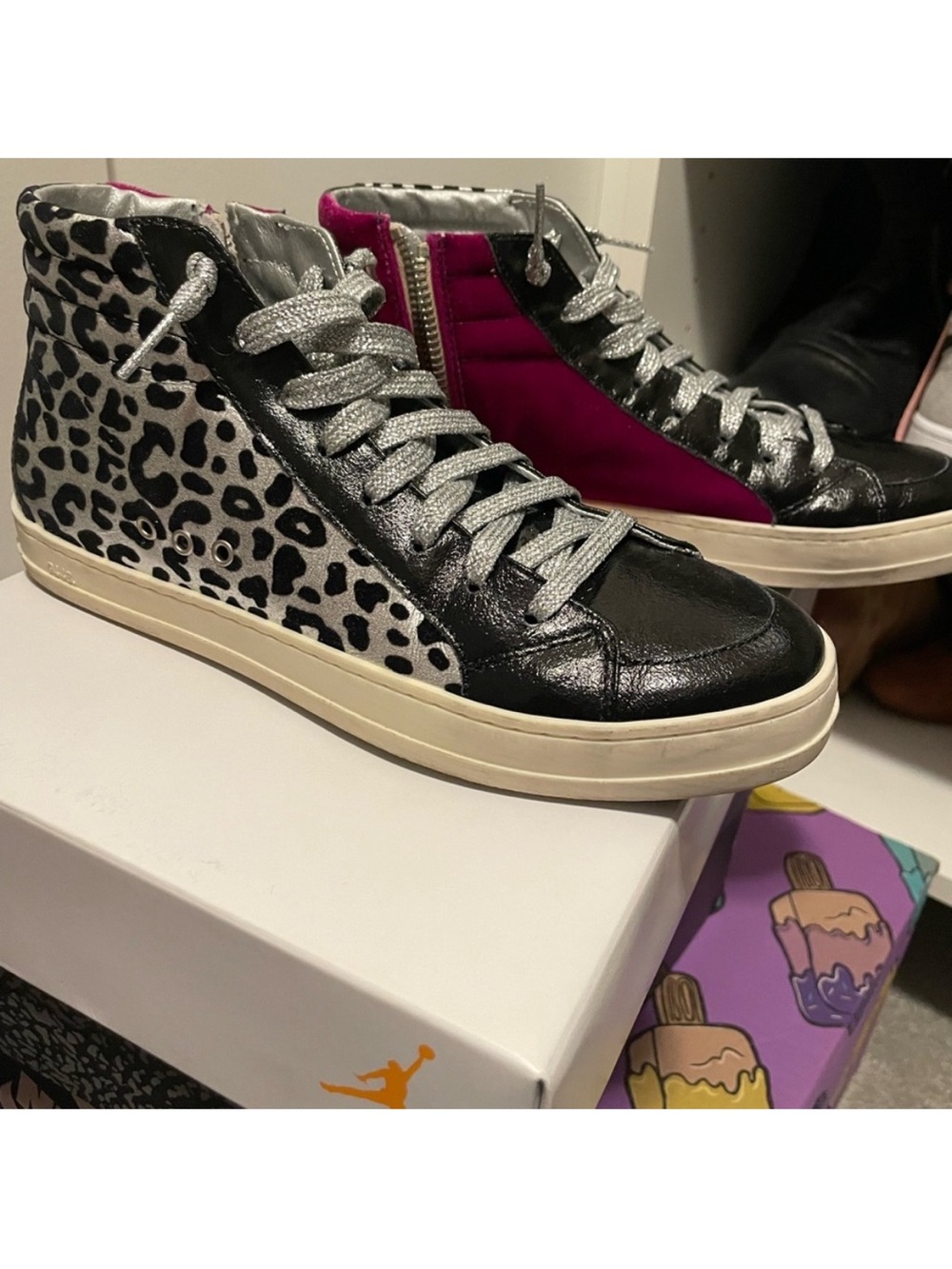 Platform Sneaker with Pink Accent - Women's Casual Shoe - Picture 4 of 4